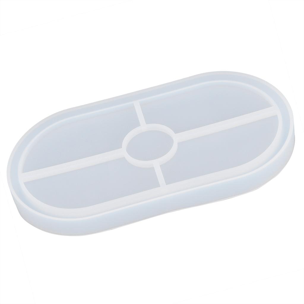 DIY Silicone Mold Oval Crystal Epoxy Resin Tea Coaster Mold for Home Kitchen Bakery