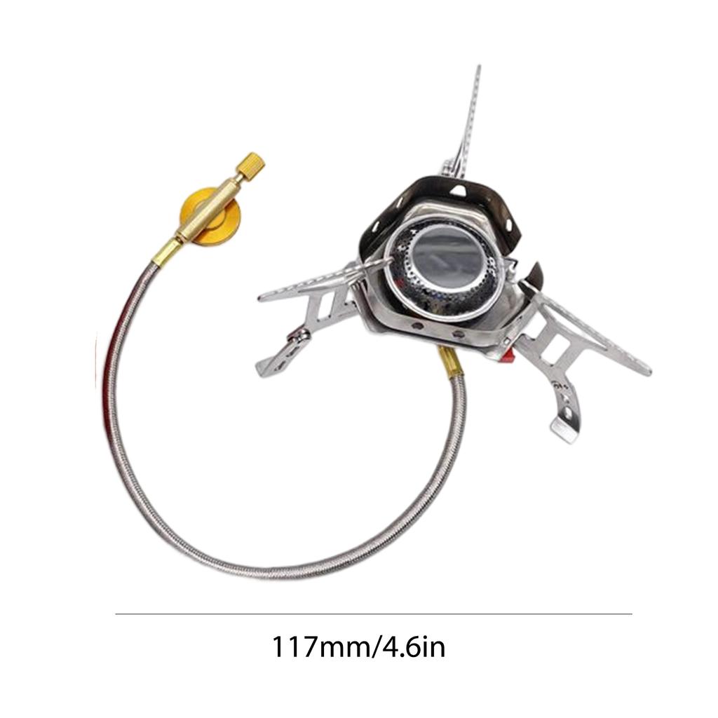 Split Camping Gas Stove with Hose and Storage Box Foldable Camp Gas Tank Stove Portable 4000W Lightweight Camping Supplies