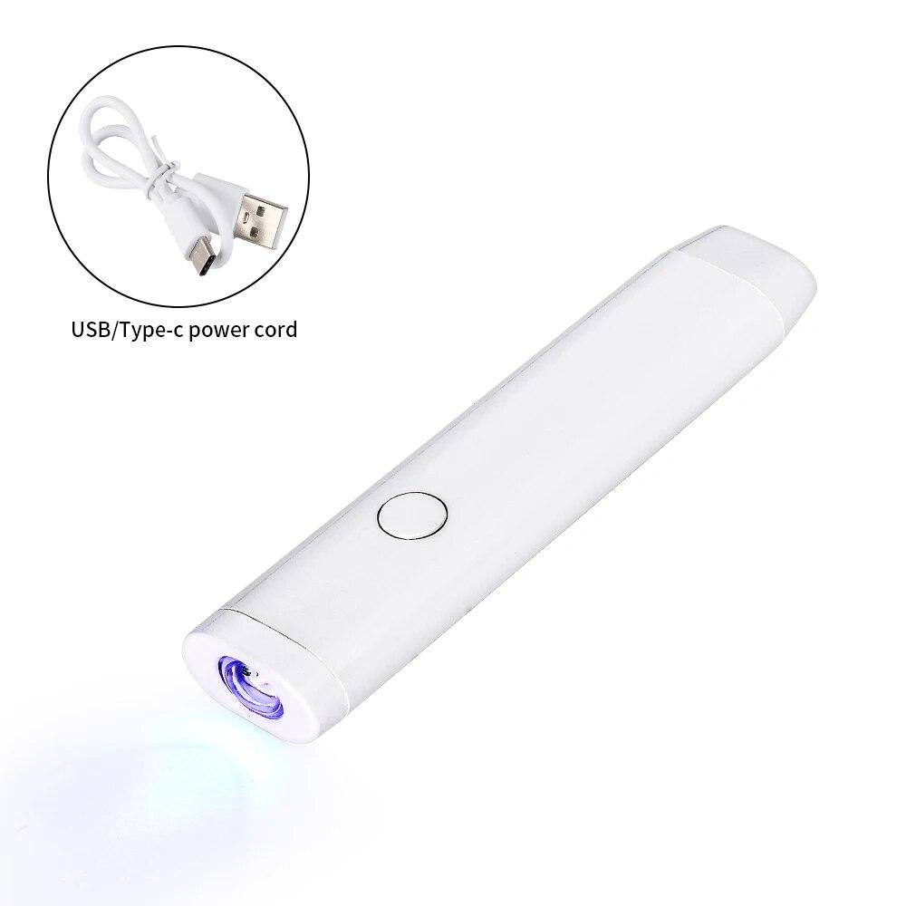 Mini Rechargeable Nail Dryer Portable Handheld Flashlight UV LED Lamp for Quick Dry All Gel Polish Manicure Light Nail Art Tools