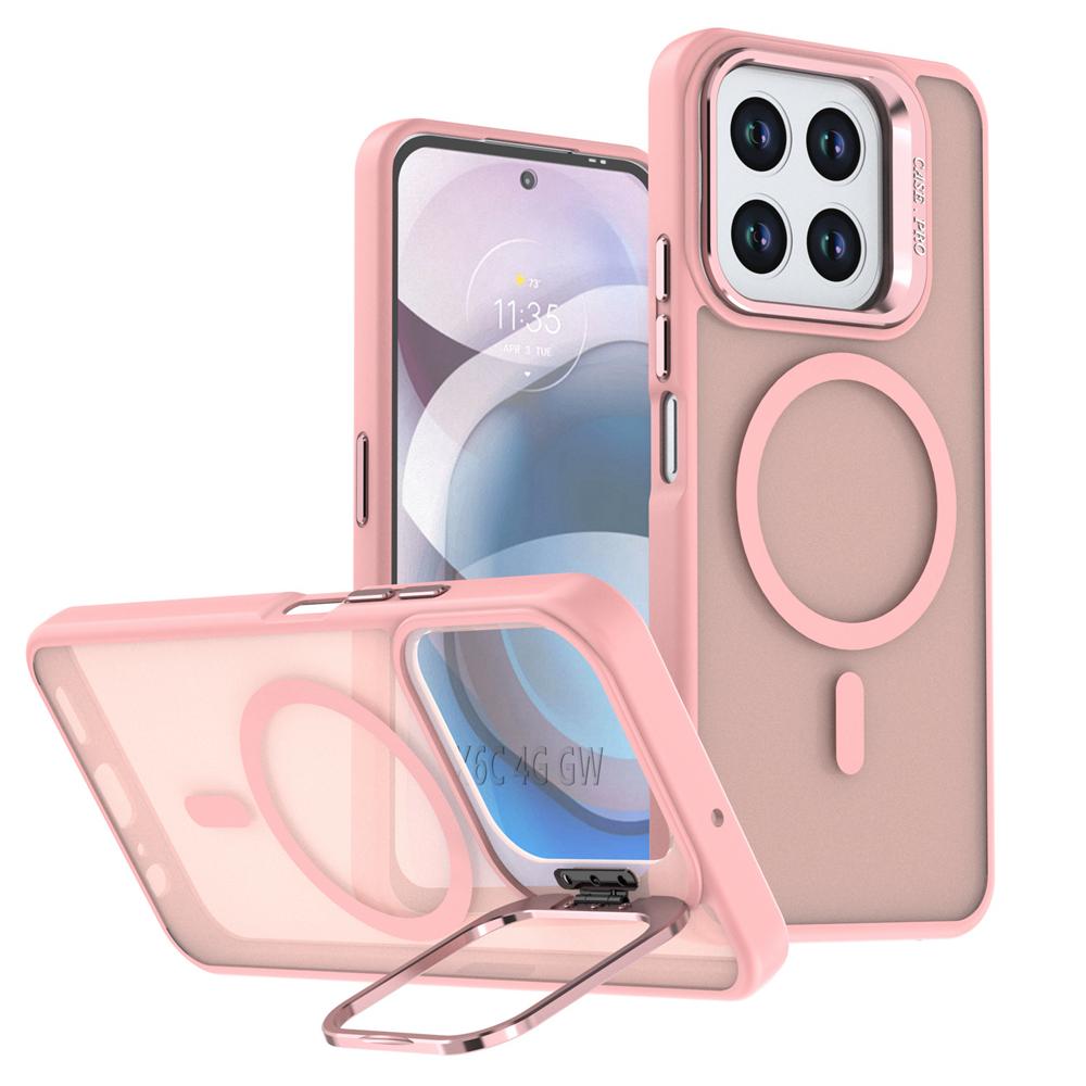 KEYSION Lens Stand Magnetic Phone Case for MagSafe for HONOR X6c X5b Plus Matte Translucent Shockproof Cover for Honor X5b Plus X6c