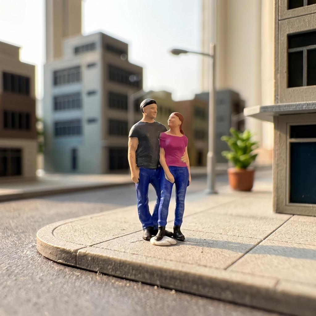 1:64 Scale Figurine Collectible Miniature Couple Figure Realistic for Collectors