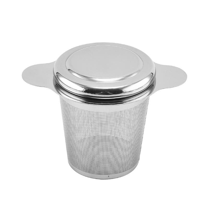 304 Stainless Steel Tea Strainer & Infuser with Silicone Lid - Tea Set Accessory.