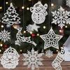 20Pcs Christmas Tree Decoration Hanging Ornaments Tree Snowman Reindeer Santa Snowflake Ornaments for New Year Winter Party