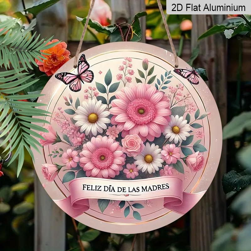 

2D Flat Aluminum Wall Art with Spanish Mother s Day Theme Gift for Mom 7.87 Inches X 7.87 Inches Perfect for Home Decor, Bars, Cafes, Parties, Front 1pc