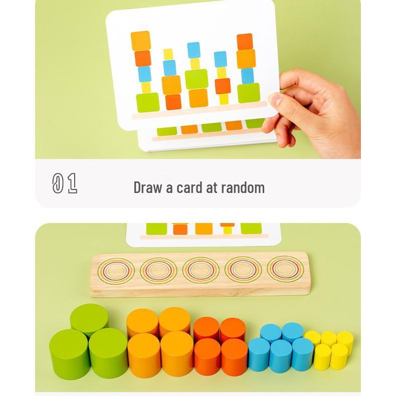 3D Geometric Shape Recognition Blocks for Elementary Math: Cylinder, Cone, Cuboid Wooden Toy Set for Early Education.
