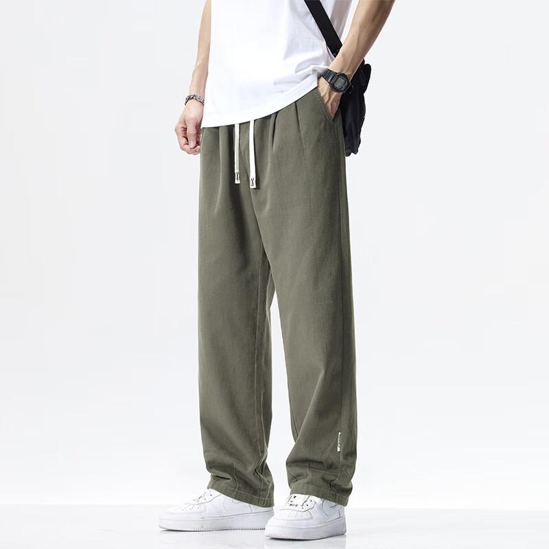 VUUG Men's Loose Straight Leg Cotton Cargo Pants