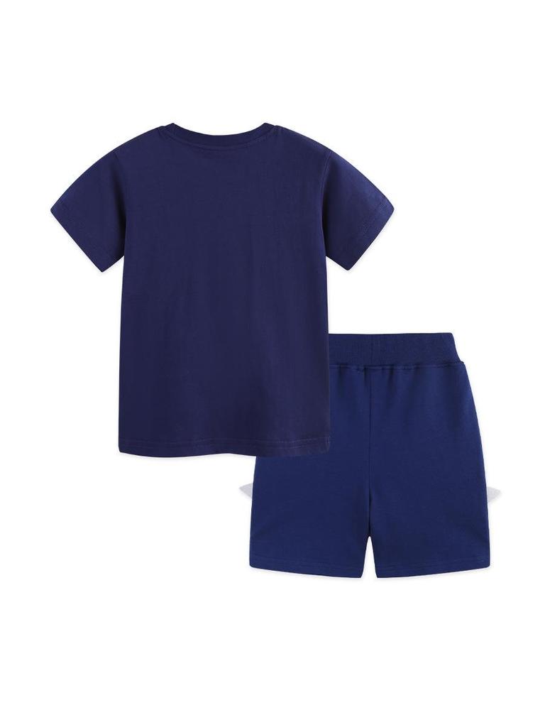 26 Neues Sommer-Kinder-Leucht-Cartoon-T-Shirt & Baumwollshorts-Set