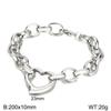 Stainless Steel Heart  Necklace Polished Metal Bracelet Bangle Chain Bangle  Anniversary Gift