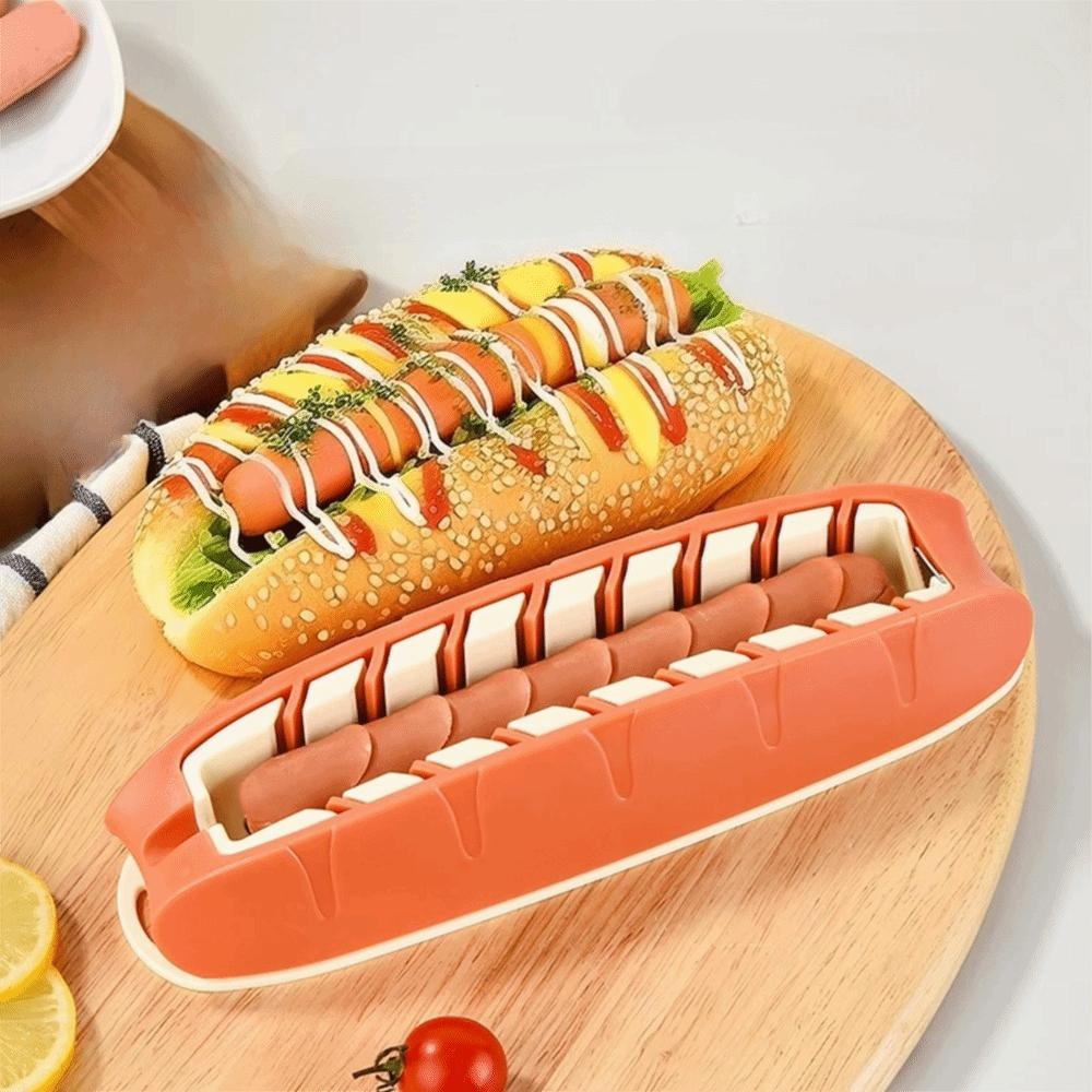 Úsporný kráječ na klobásy lisovacího typu Kráječ na banány Snadno čistitelná Forma na krájení hot dogů Grilování