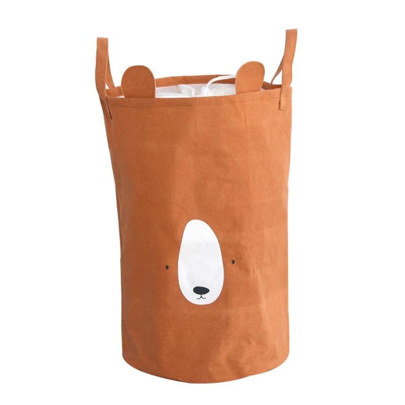 Fabric Household Drawstring Storage Bucket Student Dormitory Portable Storage Basket Bedroom Storage 34*52