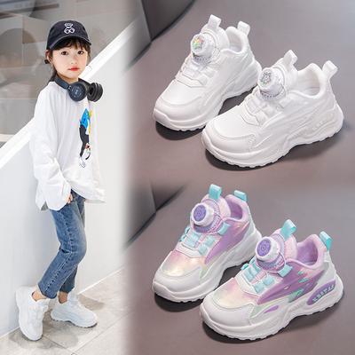 Fashion Korean Children's Running Shoes Spring and Autumn New Leather Waterproof Soft Sole Comfortable Sports Shoes