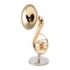 Miniature Sousaphone Sturdy Brass Smoothly Polished Glossy Sousaphone Model with Stand and Case for Home Decor
