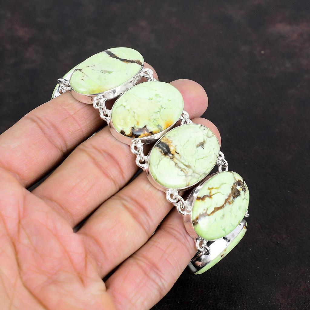 Brățară cu crisopraz lămâie, brățară cu pietre prețioase, brățară cu lanț reglabil din argint sterling 925, bijuterii handmade cu crisopraz lămâie, cadouri pentru el