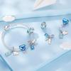 WOSTU Real 925 Silver Blue Series Moon Plane Space Beads Astronaut Charm Owl Pendant Fit Original Bracelet DIY Necklace