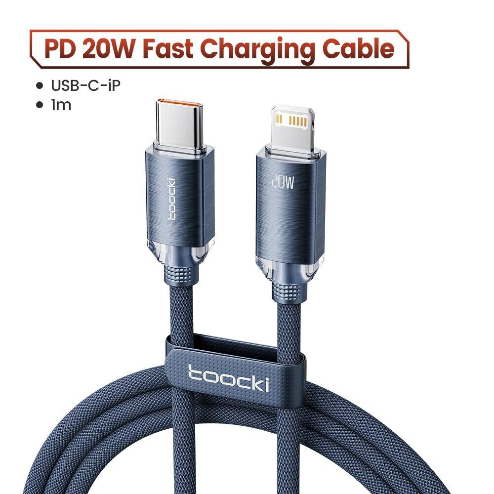 Toocki USB C To Lighting Cable for 14 13 12 11 Pro Max Mini 8 7 Plus AirPods iPad Fast Charging Type C Lightning Cable