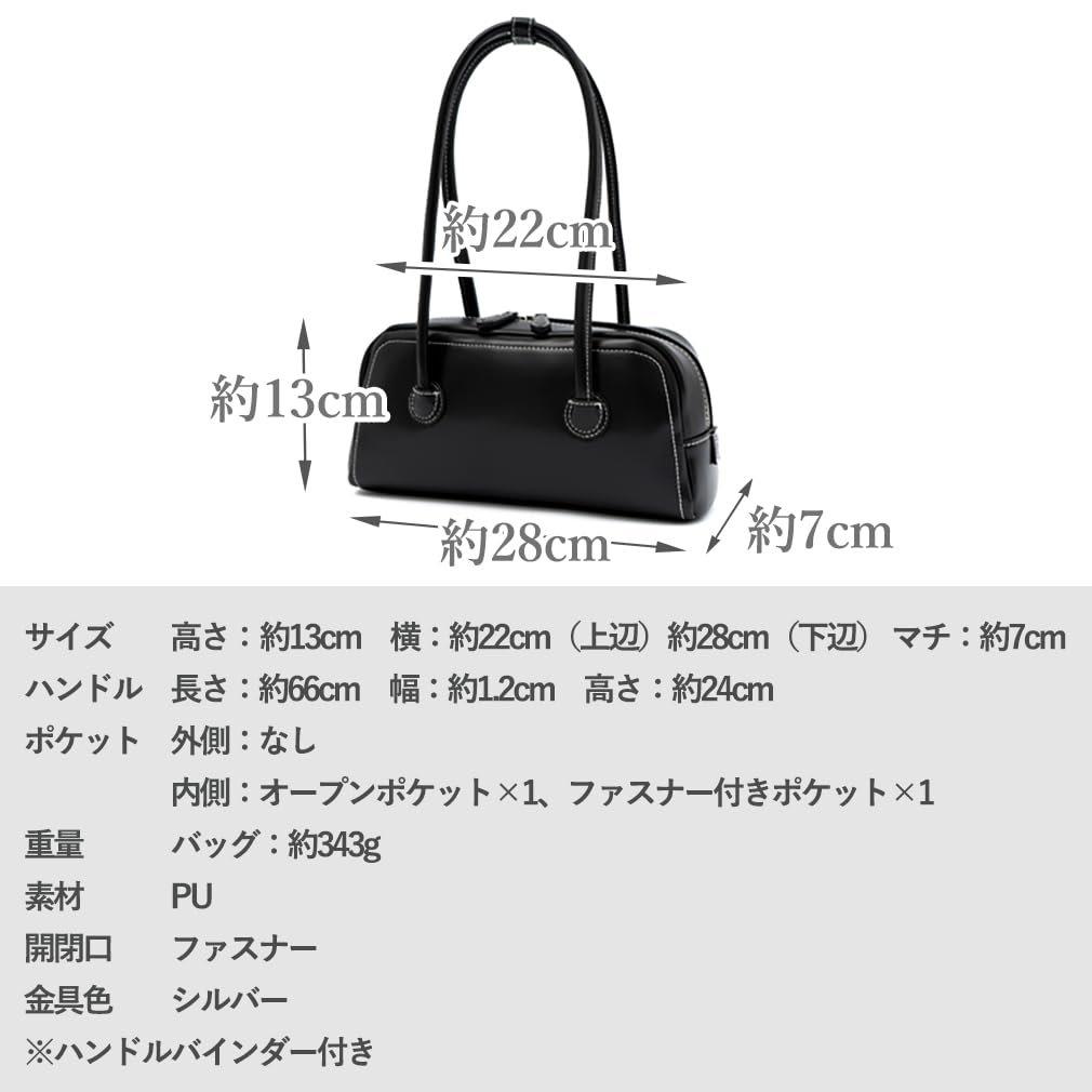 VITAFELICE Women's Long Handle Mini Boston Bag Elegant PU Leather Horizontal Shoulder Bag Small Underarm Handbag nsb-30230p Brown
