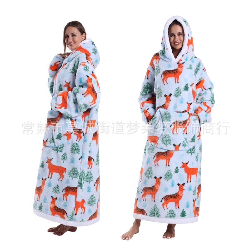 Women's Winter Cozy Velvet Robe - Double-Sided Soft Cotton for Cold Protection and Comfort