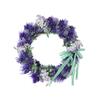 40cm Simulated Lavender Wreath Home Decoration Wreath Easter Ornament Plastic Rattan Ring for Party Front Door Dark