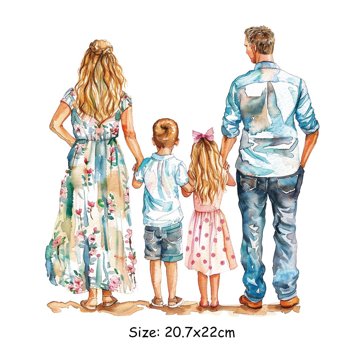 

Мама Папа Дети Нашивки с термонаклейками Толстовки Футболки Одежда Наклейки Термопресс Аппликации Парчи Ropa Family Наклейки Нашивки