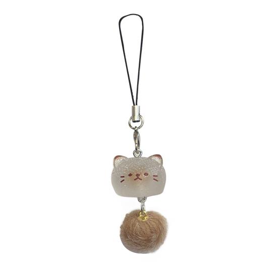 Keychain Pendant Resin Cat Plush Ball Decor Phone Pendant Keys Bags Cell Phones Key Holder Fashion Accessory