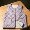Women's 2025 Collarless Cotton Vest - Autumn/Winter Large Size Round Neck Waistcoat