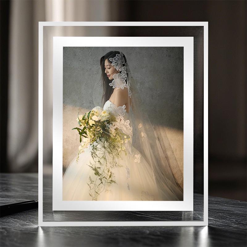 

DIY Crystal Photo Frame: 7-10 Inch Custom Glass Tabletop Frame with Printed Photos 7-inch