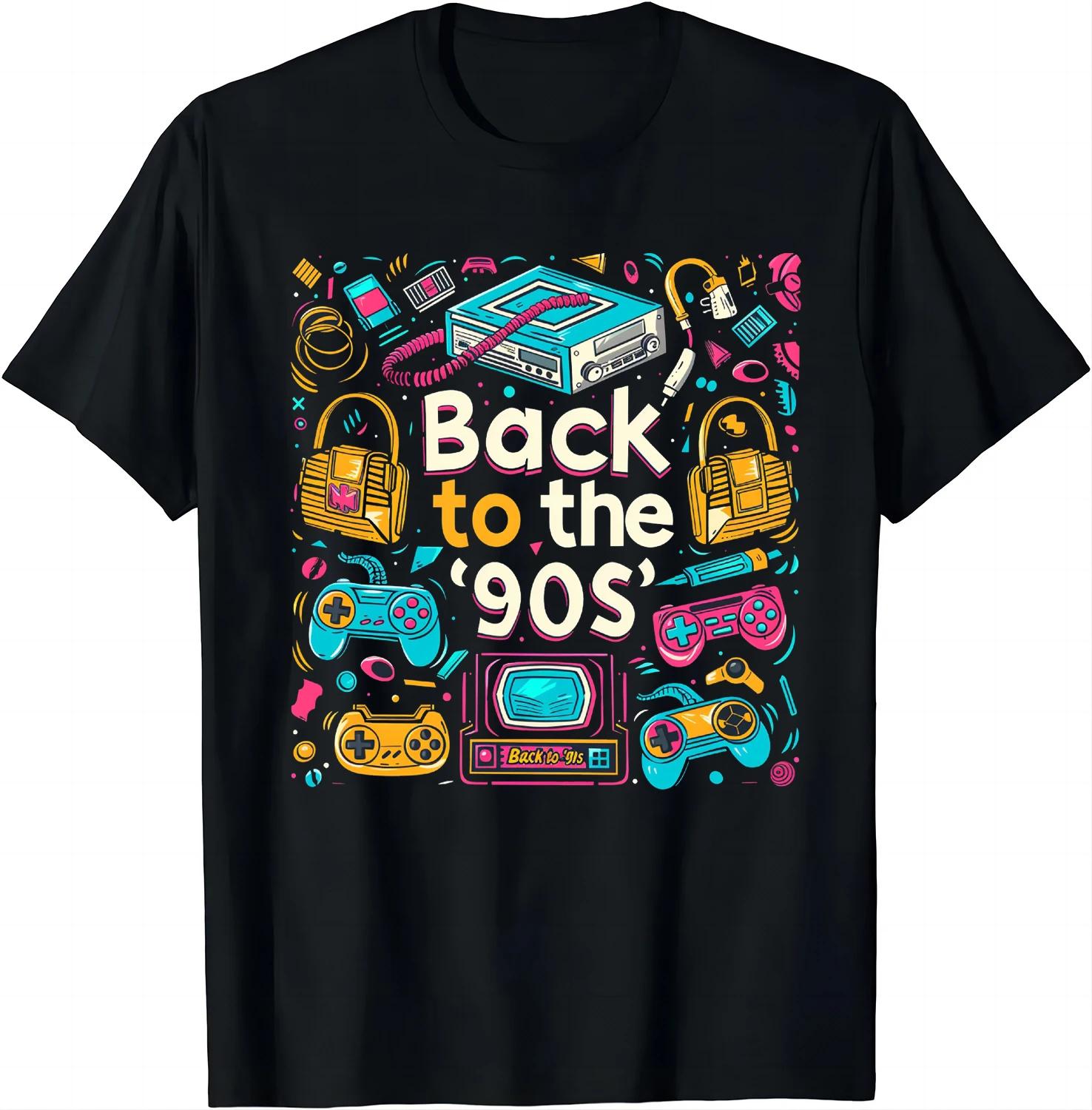 

Men s fashion retro back to the 90s graffiti pattern printed 100% pure cotton short-sleeved T-shirt streetwear top 4XL