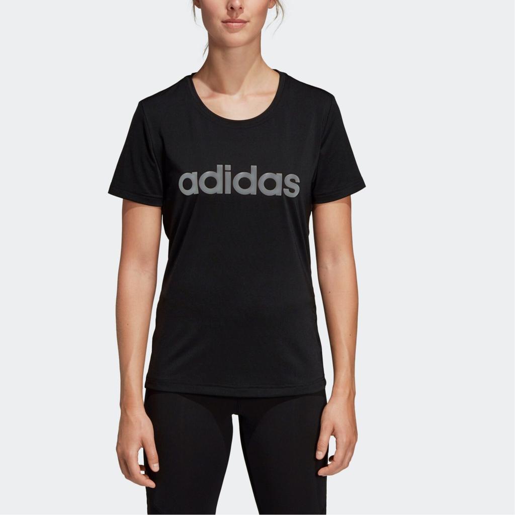 adidas T Shirts Women's Black Crew Neck Moderate Straight Fit DS8724