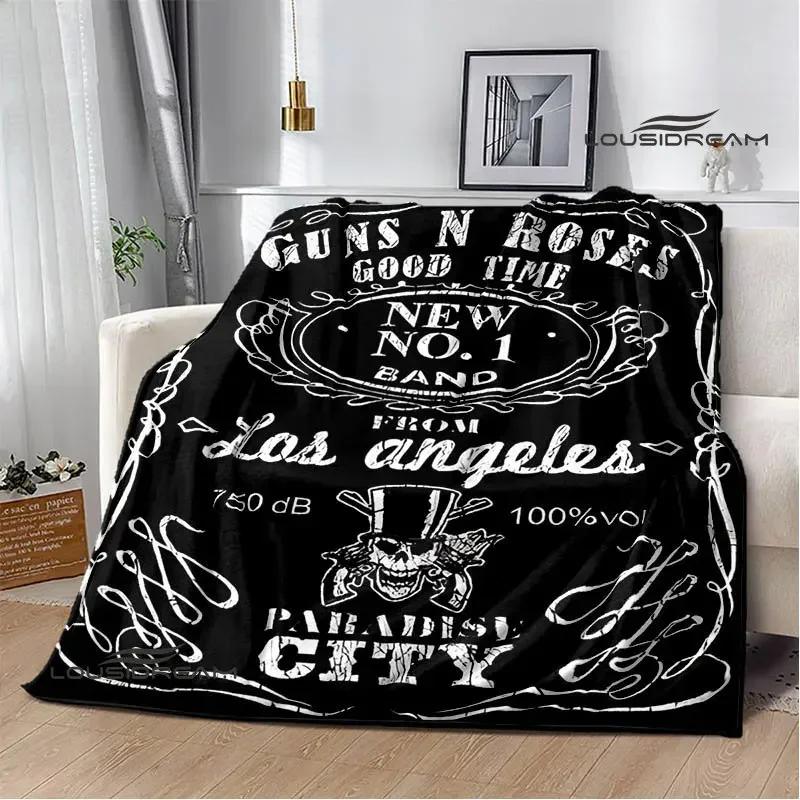 Guns n'roses band retro printed blankets Flannel Warm Blanket Soft Comfort Blanket Home Travel Blankets Bedding birthday gift