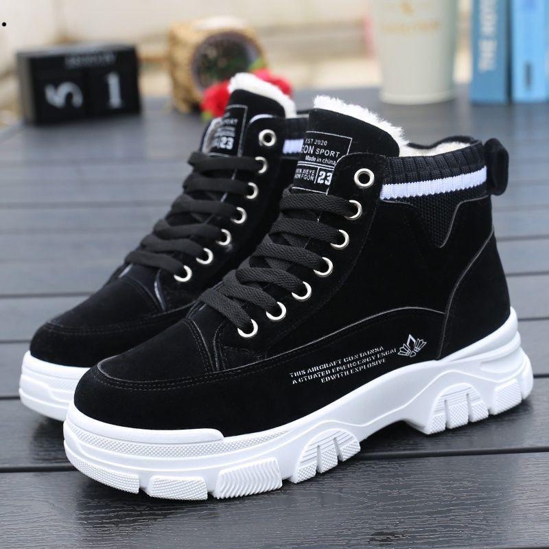 Moteriški žieminiai batai plius Velvet Moteriški batai Batai rudens žiemos šilti aukštakulniai batai Moteriški batai žieminiai medvilniniai batai