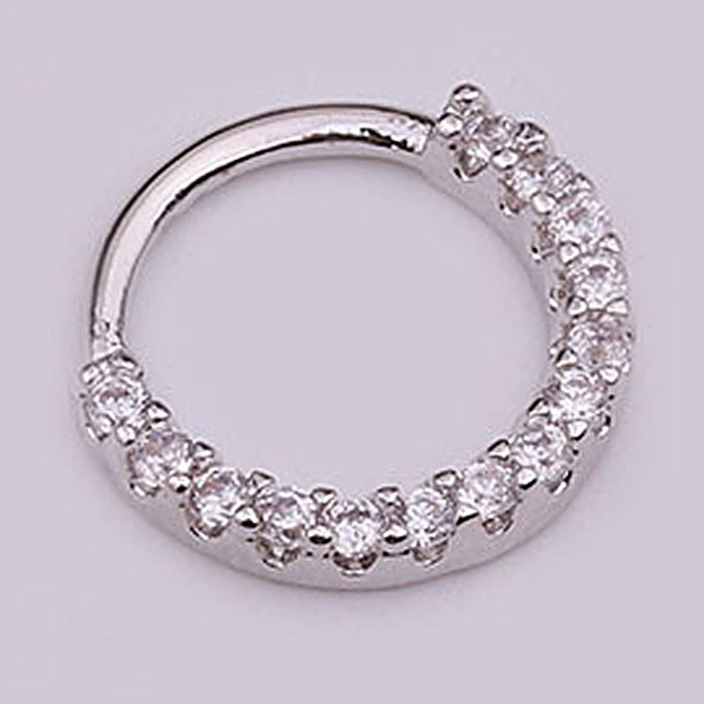 1Pc Women Cubic Zirconia Inlaid Nose Ring Helix Earring Hoop Piercing Jewelry