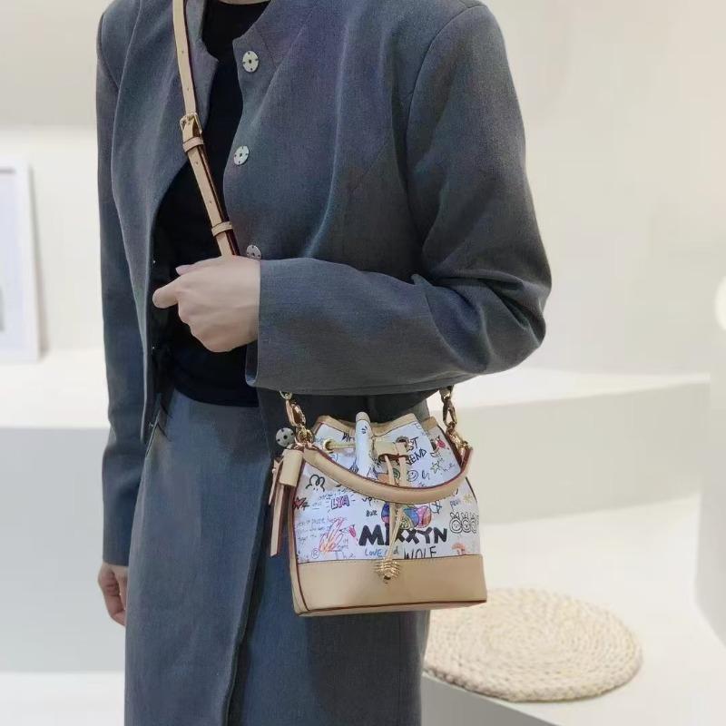 Graffiti Bucket Bag Women 2025 Single Shoulder Messenger Bag Hand-held Vegetable Basket Fashionable All-match Handbag