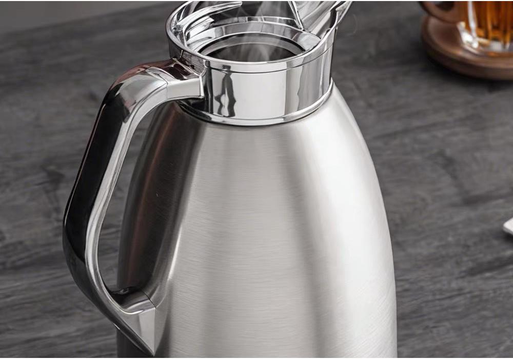 European Style 304 Stainless Steel Double-Layer Vacuum Thermos Flask, Large Capacity Roman Pot for Home Use, Anti-Scald.
