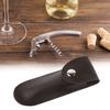 New Bottle Opener Leather Case Small Leather Bag Leather Wine Knife Set Wine Tool PU Bag(Black)