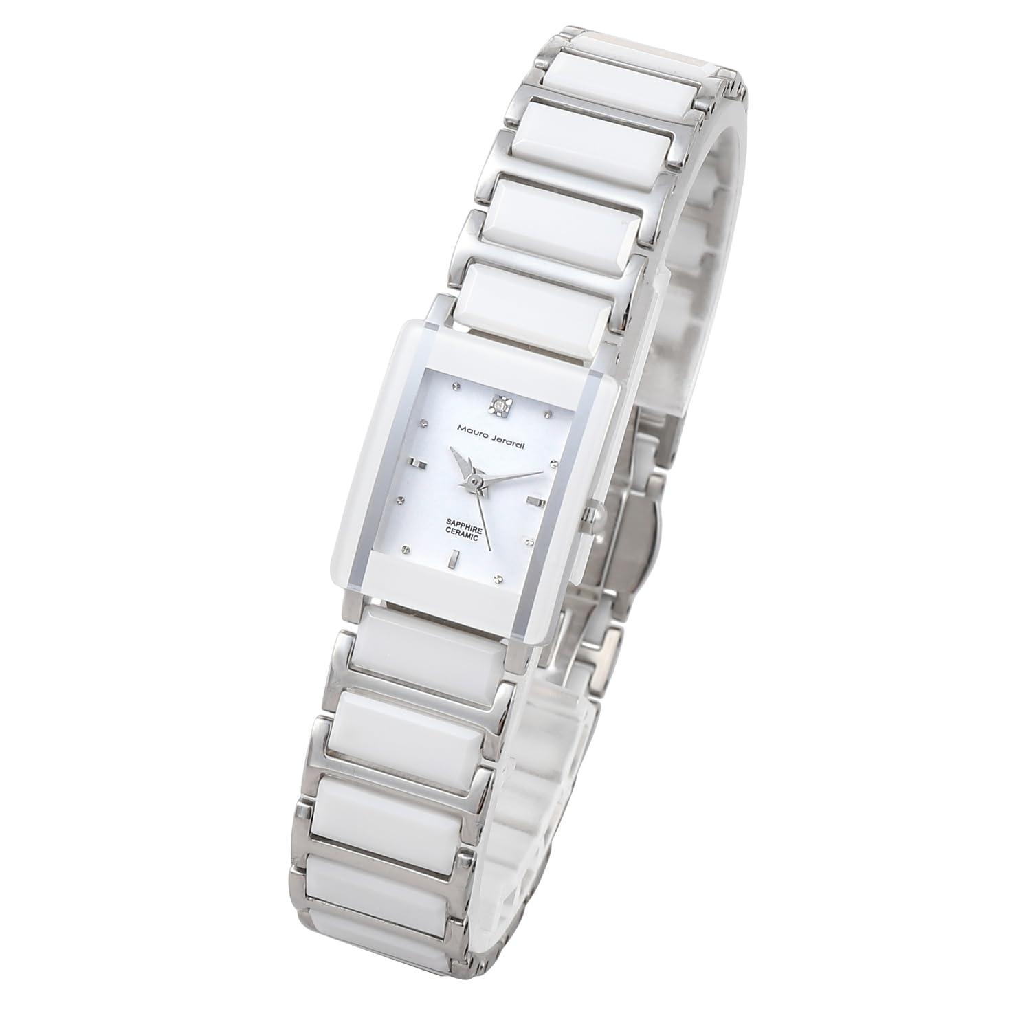 

Stainless Steel Ceramic Luxury Sapphire 1 Natural Diamond [Mauro Gerardi] Women s Watch, & Bracelet, MJ3081-3, Crystal,