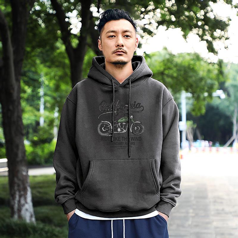 

Men s Oversized Hooded Fleece-Lined Sweatshirt - Trendy Spring & Autumn Jacket L (135-160 lbs)