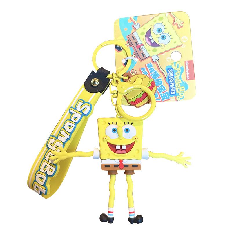 Spongebob Squarepants Keychain Creative Pull-And-Unzip Car Key Chain Pendant Couple Exquisite Bag Pendant