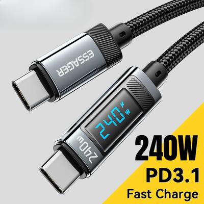 240W USB Type C To USB C Cable 100W PD 3.1 Fast Charging Charger Wire For Macbook Pro Xiaomi Samsung Laptop USBC Cord 2M