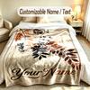 Thème Jardin Fleuri Couverture Douce Personnalisée Nom Personnalisé Impression Texte Couverture Chaude Décoration Canapé Maison Chambre à Coucher