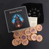 Hand Carved Wooden Runes Symbols Set Divination Runes Stone with Instruction and Storage Bag Heal Gift Decoration