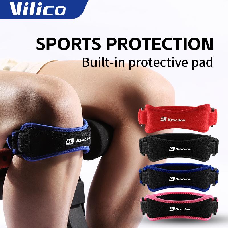 1Pc Patella Kneecap Band Adjustable Silica Gel Knee Tendon Strap Protector Knee Pad Running Sports Cycling Gym Knee Support Pads
