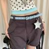Pink Leather Belt Slim Design Skinny Belt Trendy Waist Belt  Casual Wear