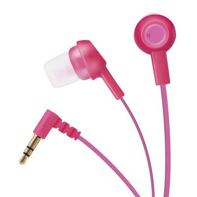 Elecom Stereo Earphones, Tangle-Resistant Flat Cord, Y-Shaped, 9mm Drivers, Deep Pink, EHP-C3520PND