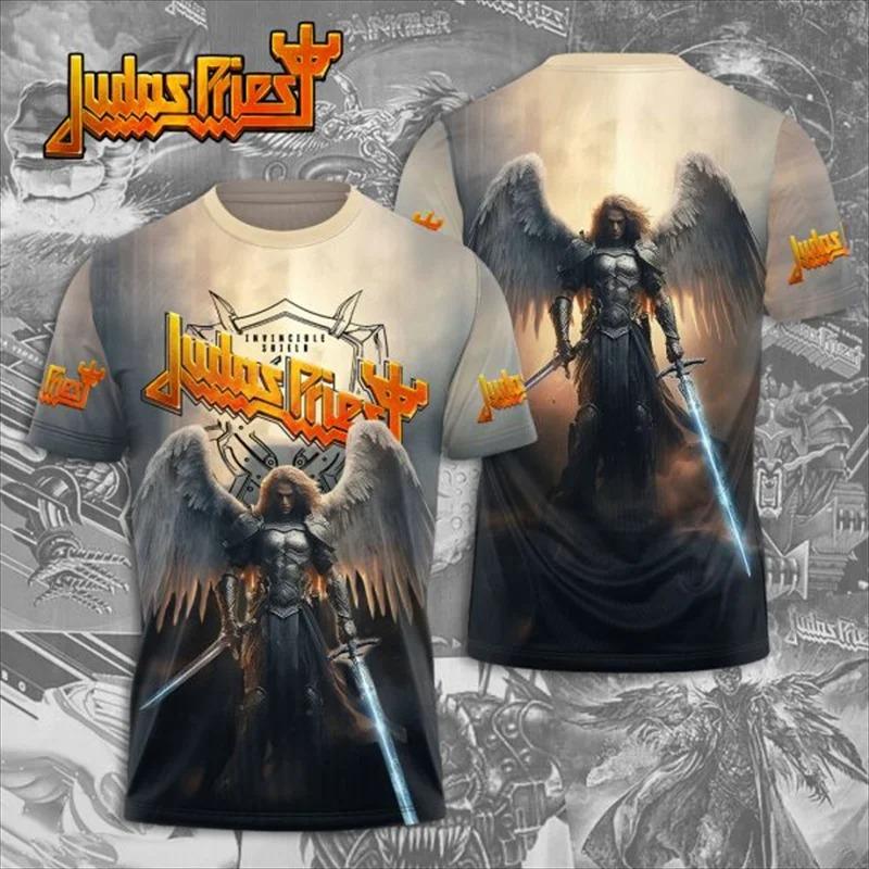 MDHAO T-shirt 1 Metalen rockband Judas Priest, gecombineerd met Judas Priest, 3D geprint uniseks T-shirt shirt Camiseta, Tops, kleding voor mannen S
