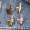 1Pcs Cute 4 Color Cartoon Alpaca Metal Pins For Clothes Bags Backpack Lapel Badge Gifts For Friends