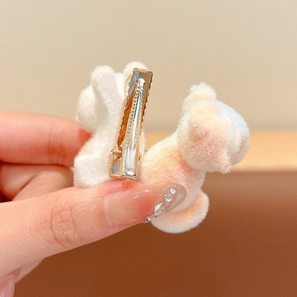 Neuer Samt-Haarclip Süßer Stil Kawaii Kätzchen-Haarclip Beflocktes Material Kopfschmuck Mädchen Accessoires