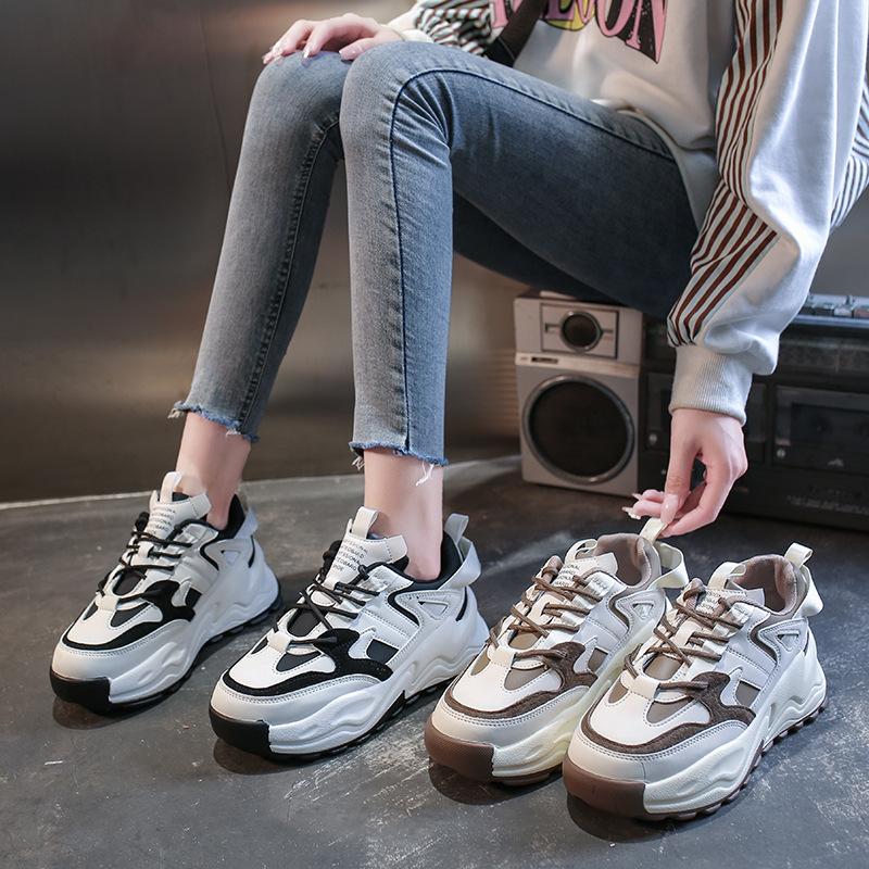 Daddy shoes women's new spring thick-soled flats, slimmed sports casual single shoes, versatile student soft-soled women's shoes