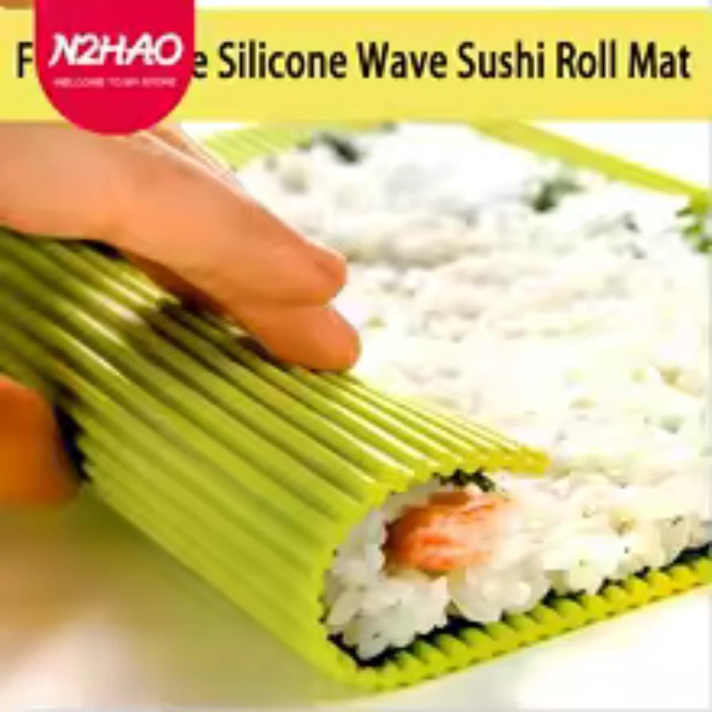 Premium Silicone Sushi Making Kit - Rolling Mat for Beginners and Kids, 8.6 x 7.8 Inch