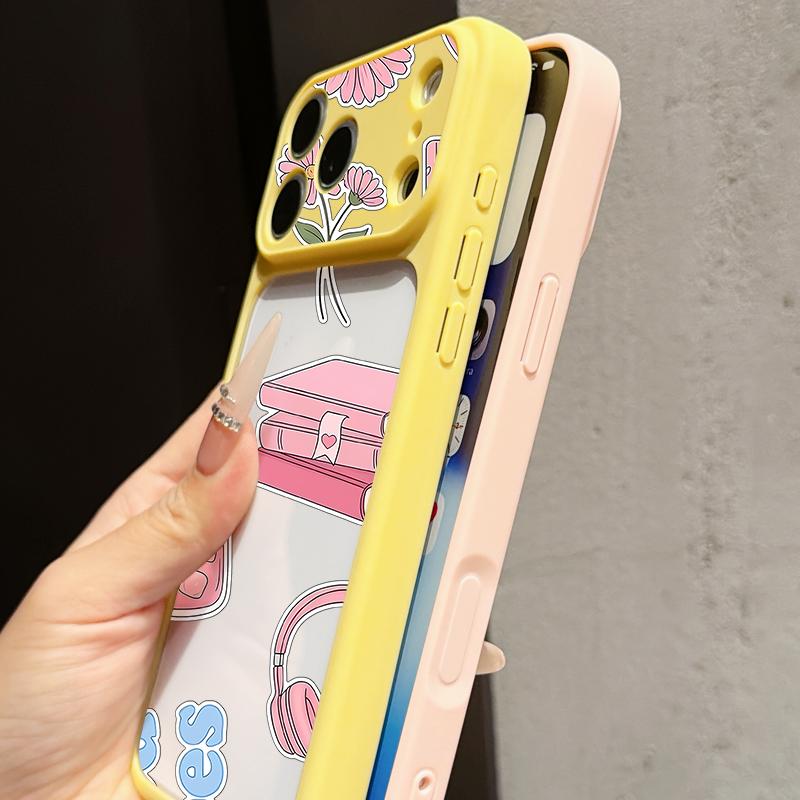 Candy Color Love Hearts Case For iPhone 17 Pro Max For iPhone 16 15 14 13 Pro Max Luxury Hybrid TPU+PC Clear Back Hard Cover