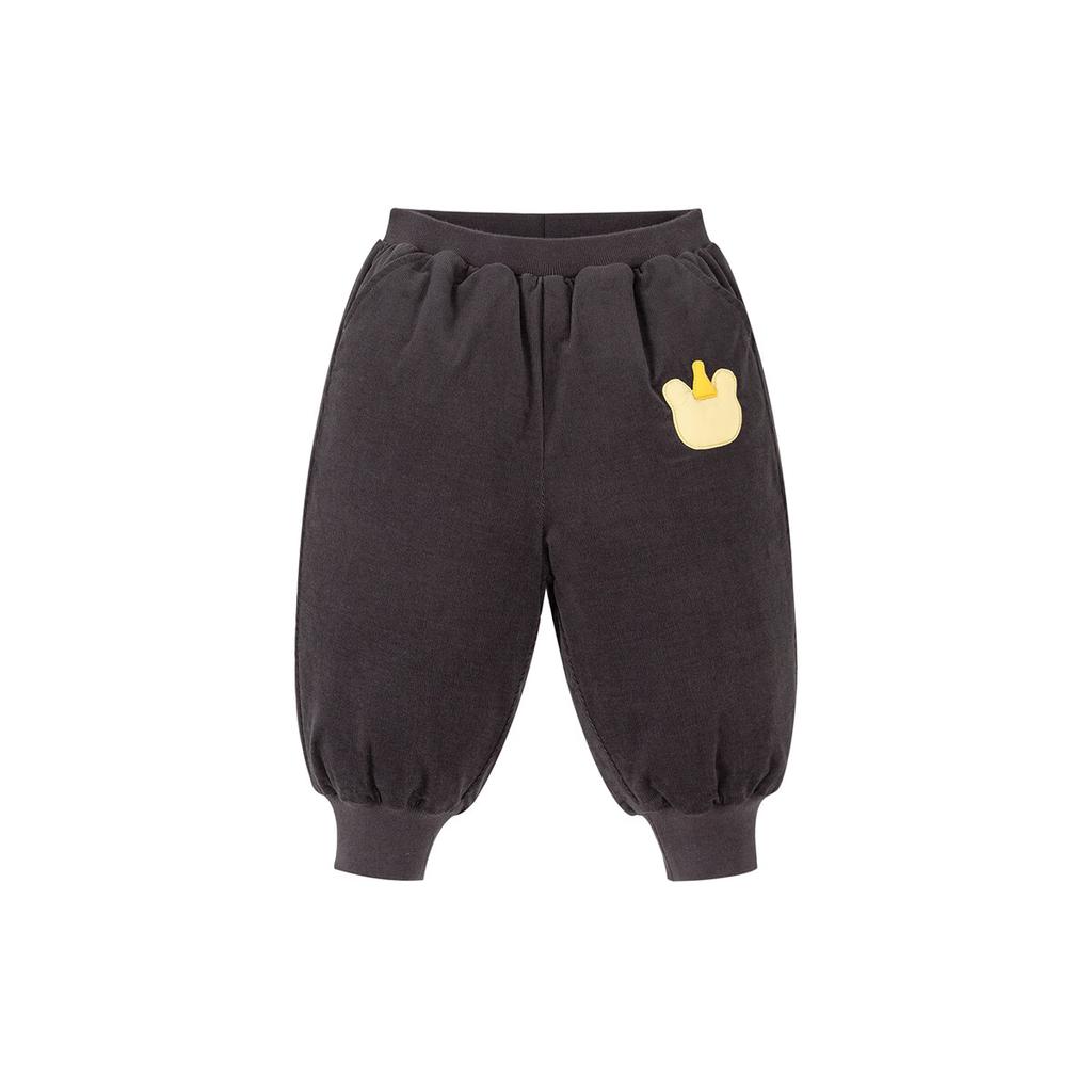 Minibala [True Fleece] Unisex Kids Baby Water-Repellent Down Pants Winter Cotton Corduroy Cute Trousers